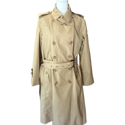 Fox Run II Trench Coat Womens Size 12 Tan Vintage Double Breasted Belted - Image 1 of 4