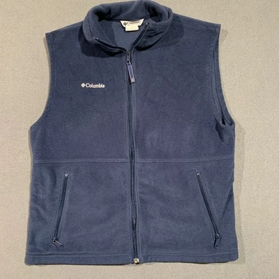 Columbia Mens Fleece Vest Full Zip Sleeveless Jacket Outdoor Navy Blue Large - Image 1 of 4