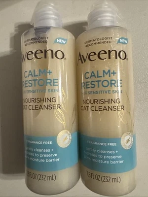2x Limpiador de avena nutritivo Aveeno Calm & Restore piel sensible sin fragancia Foto 1 de 2