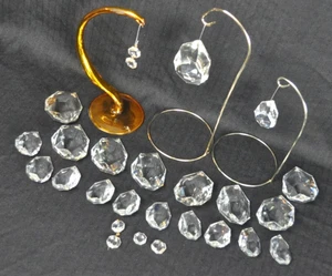 Vintage Chandelier Crystals Glass 9 Large 11 Medium 6 Small Lot Of 26 - Picture 1 of 16