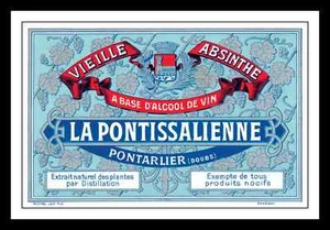 IMPRESIÓN DE ETIQUETA DE DESTILERÍA DE ABSENTA LA PONTISSALIENINE - Imagen 1 de 1