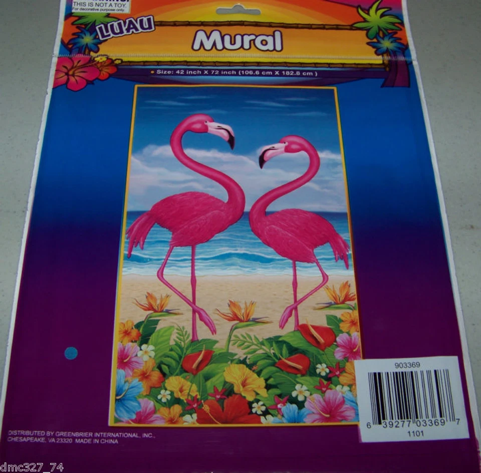 MURAL PUERTA PARED FLAMENCO DECORACIÓN FIESTA TIKI PLAYA LUAU Foto 1 de 1