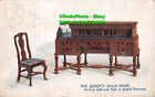R404609 The Queens Dolls House. Writing desk and chair in Queens Bedroom. Series