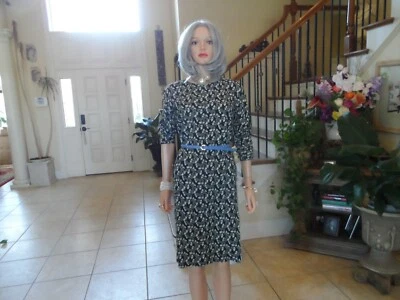 Marni Plumeria Floral Black White Green Shift Dress Size Eu 36 - US 0 - Image 1 of 4