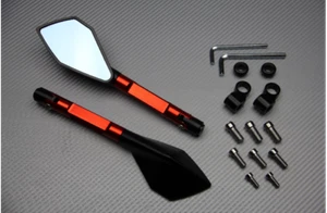 Pareja de Retrovisores Universales Izquierdo Y Derecho de Aluminio Naranja - Foto 1 di 9