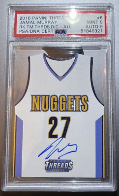 2016 Panini Threads Jamal Murray Rookie Auto PSA 9 Auto #6 Nuggets!! /199 - Image 1 of 2