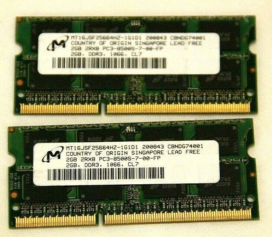 DDR3 Micron MT16JSF25664HZ-1G4F1 2GB 2Rx8 PC3-10600S-9-10-F1 (1x2GB) - Image 1 of 1