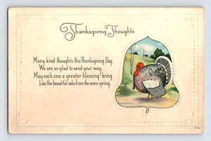 Postcard Thanksgiving Turkey Acorn 1910s Posted Divided Back - Picture 1 of 2