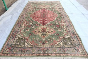 Vintage Turkish Style Heriz Rug 5'5x9'8 ft Collectible Handmade Antique Area Rug - Picture 1 of 16