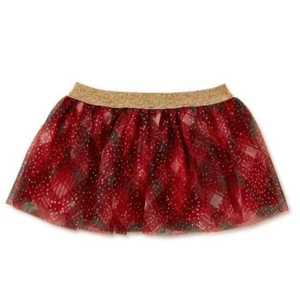 Holiday Time Girls Skirt Christmas 6-9 Mo Red Green Tulle Tutu Kids Baby NEW - Picture 1 of 5