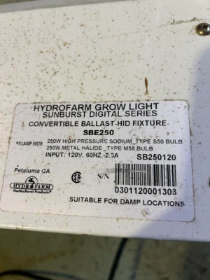 Светильники для выращивания Hydro Farm = SBE 250  - Изображение 1 из 2