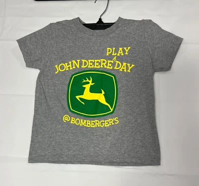 John Deere Boys Grey Tshirt Short Sleeve Size 4T Logo Emblem - Image 1 of 4