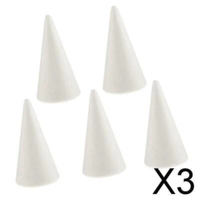 3X 5pcs 10cm Cone Shaped Modelling Polystyrene Styrofoam Ornaments DIY Crafts - Image 1 of 4