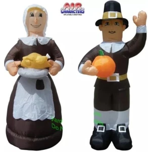 THANKSGIVING PILGER MANN & FRAU AMISH HALLOWEEN AUFBLASBAR LUFTGEBLASEN 7 FT - Bild 1 von 7