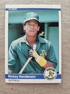 RICKEY HENDERSON Oakland A's 1984 FLEER BASEBALL CARD # 447