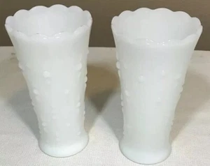 2 MILCHGLAS KOCHNÄGEL 7" VASEN UNBEKANNTER HERSTELLER - Bild 1 von 4