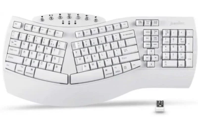 Perixx Periboard-612 Wireless Ergonomic Split Keyboard, US English - White - Image 1 of 4