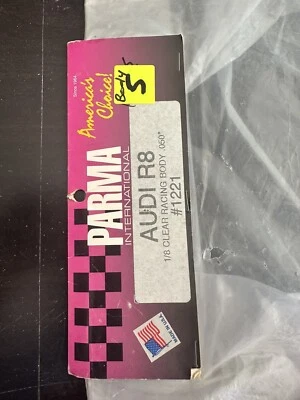 VINTAGE PARMA 1221 AUDI R8 1/8 Scale CLEAR RC BODY SERPENT MUGEN - Image 1 of 4