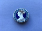 SCARCE C1870s VINTAGE QUEEN VICTORIA ONE FLORIN GOTHIC HEAD HAND ENAMELLED COIN