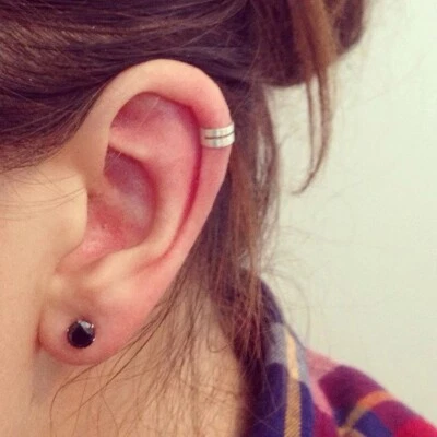 Simple Ear cuff Sterling Silver Earcuff Minimal Dainty Helix Cartilage Cuff - Image 1 of 4