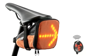 Indicator Signalling Saddle Seat Bike Bag Turn Signal Indicating USB Wireless - Picture 1 of 12