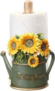 Sonnenblume Papier Handtuch Halter, Harz Basis, mit verstellbaren Holzstäben für Küche - Bild 1 von 6