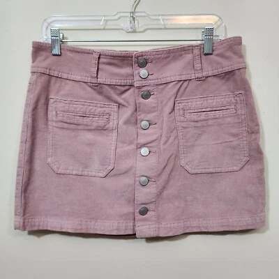 We the Free pink Joanie corduroy full button front mini skirt woman's size 30 - Image 1 of 4