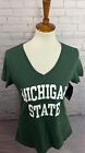 NWT Michigan State Spartans Women’s Green V-Neck T-shirt Size Small