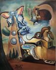 Salvador Dali vintage oil painting hand signed Canvas