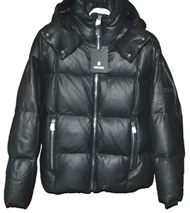 Mackage Mikko Men's Black Hooded Leather Down Parka  Jacket Size 42 $1850 - Picture 1 of 21