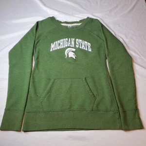 New Agenda Michigan State Spartans Sweatshirt Women L Distressed Style 18.5x27.5 - Picture 1 of 16