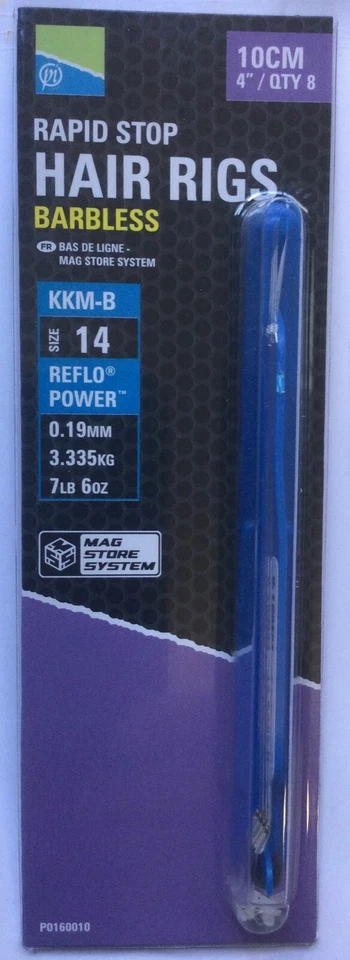 Preston KKM-B RIGS 4" (10cm) SCHNELLSTOPP STANGENLOS VORGEBUNDENE HAARRIGS 8 PRO PACKUNG - Bild 1 von 1