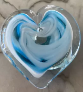 Heart Art Glass Hand Blown Valentine Paperweight Signed City Glassworks Alaska - Picture 1 of 3