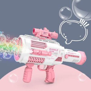 Bubbles Gun Kids Toy Rocket Soap Bubble Machine Guns Automatic Blower Portable P