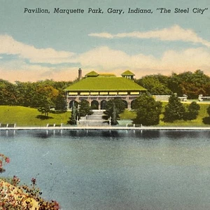 Tarjeta postal Pavilion Marquette Park Gary Indiana Kaplan Supply Co - Imagen 1 de 8