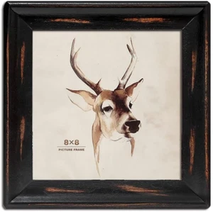 8x8 Wooden Picture Frames, Rustic Square Photo Frame Made of Solid Wood and Real - Picture 1 of 6