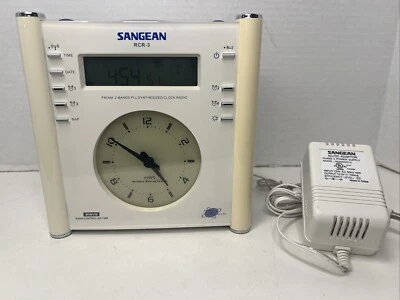Sangean RCR-3 AM/FM Atomic Digital/Analog Clock Radio (White), One Size - Image 1 of 4