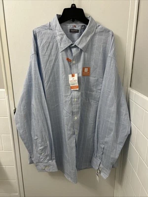 Van Heusen Traveler Shirt Mens 2XL Blue Plaid Button Up Performance Stretch - Image 1 of 4