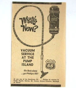 Vintage 1963 What's New Phillips 66 Gas Station Vacuum Service Print Ad - Picture 1 of 1