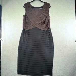 Adrianna Papell Woman Dress, Brown & Black, Sleeveless, Tiered Cocktail Party - Picture 1 of 11