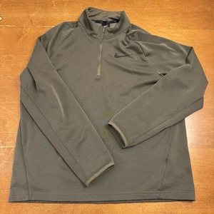 Nike Sweater Mens Large Green Long Sleeve Pullover Golf 1/4 Zip Dri Fit - Picture 1 of 11