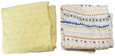 Pacote com 2 cobertores orgânicos para bebês KeaBabies, amarelos/multi - Imagem 1 de 4