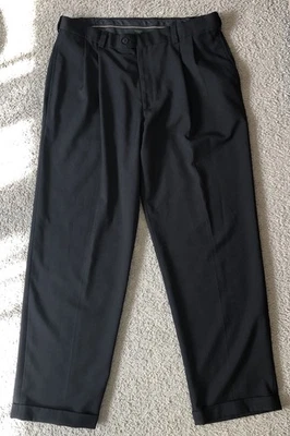 Haggar Mens Eclo Repreve Classic Fit Flat Front Black Dress Pants Size 36x30 - Image 1 of 4