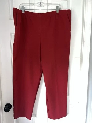 Alfred Dunner Red Pull On Pants Womens Size 14 (P25) - Image 1 of 4