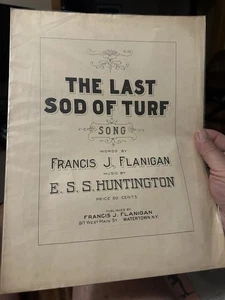 1917 11x14 WATERTOWN N.Y. sheet music THE LAST SOD OF TURF by Huntington - Picture 1 of 1