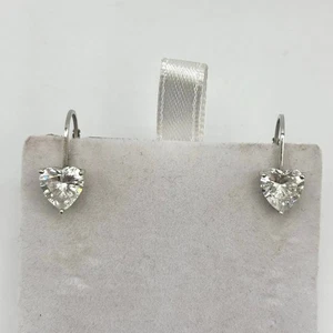 Sterling Silber 925 Herz cz Ohrhänger Leverback Ohrringe - Bild 1 von 9