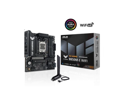 ASUS TUF GAMING B850M-E WIFI AMD B850 mATX motherboard, 8+2+1 80A DrMOS power - Image 1 of 4