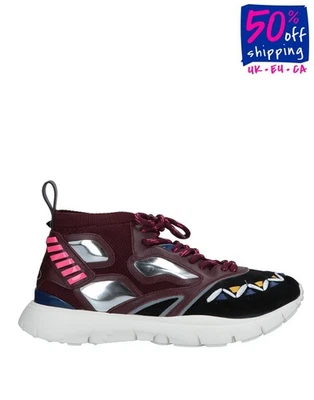 RRP €810 VALENTINO GARAVANI Knitted Sneakers EU39 UK6 US9 Contrast Leather - Image 1 of 4