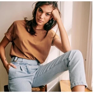 Sezane Conrad Camel Short Sleeve Crewneck Tee Shirt XXXL - Picture 1 of 7