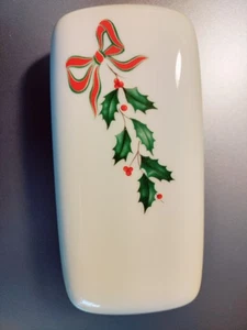 LENOX COUNTRY HOLLY BUTTER DISH LID ONLY 6 X 2 3/4" CHRISTMAS HOLIDAY NEW - Picture 1 of 4